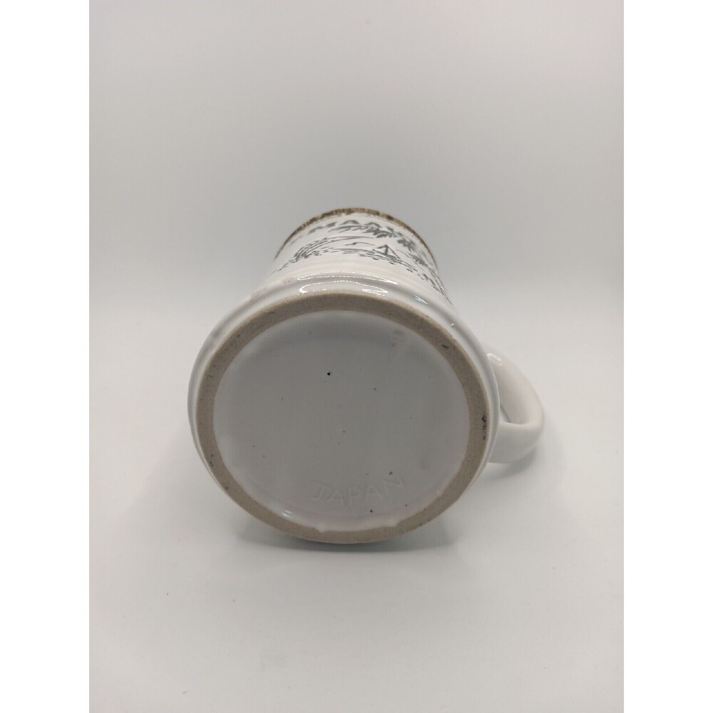 St. Maarten Coffee Mug Cup White Black Town Hall Steel Band Fish Japan Vintage - Picture 9 of 11